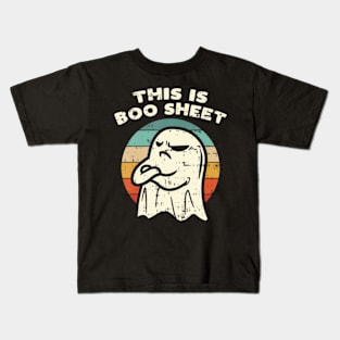 This Is Boo Sheet Ghost Retro Halloween Costume Kids T-Shirt